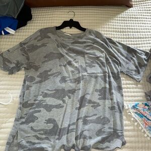 First Love Gray Camo Tunic Top